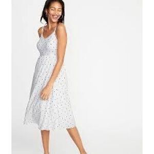 Old Navy Polka Dot Fit and Flare Midi Dress XXL